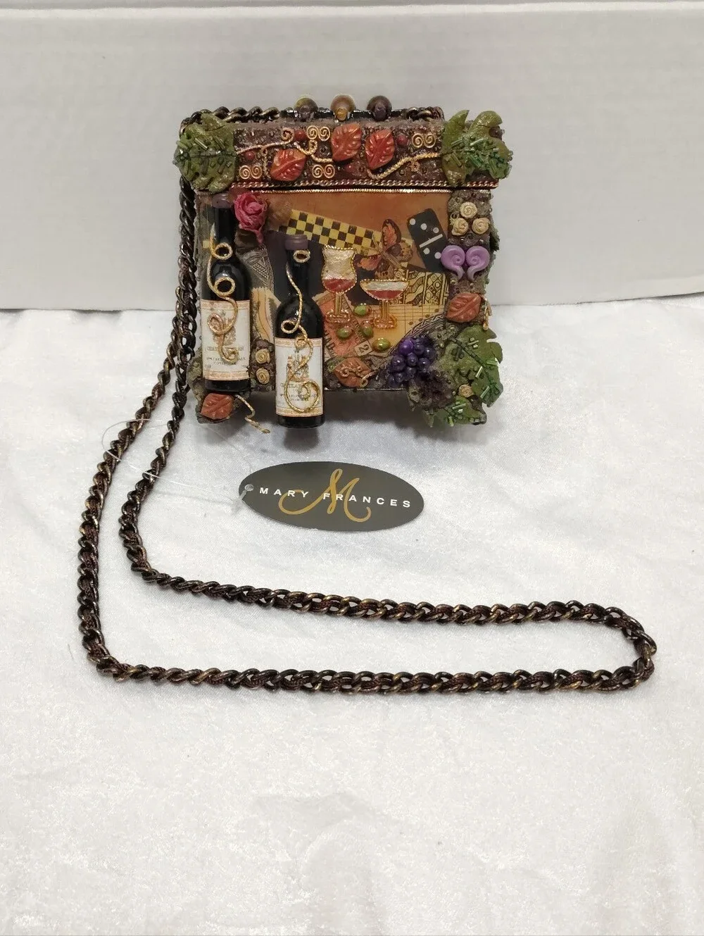Mary Fraces Wine-themed Emblished Box Crosboodybag 3D Dimensional